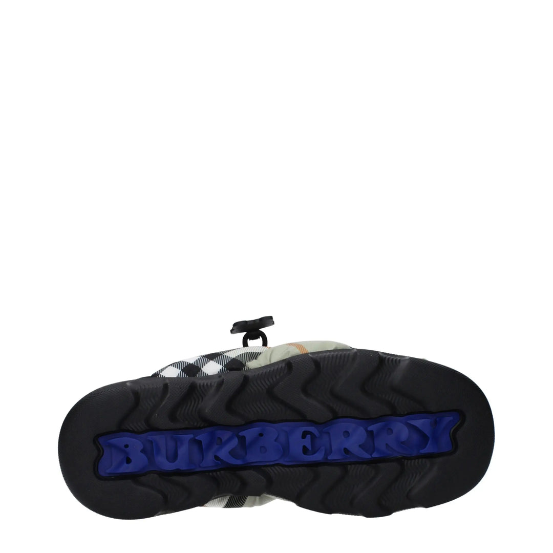 Green Fabric Slip-On Loafers Burberry
