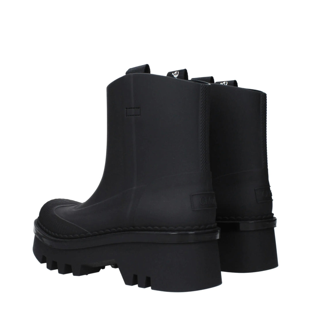 Black Cotton Ankle Boots Chloé