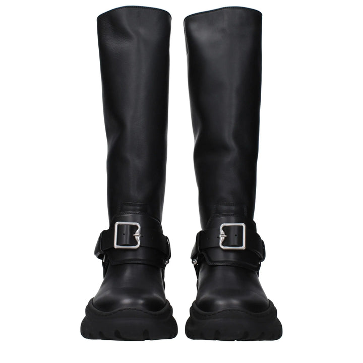 Black Leather Boots Burberry