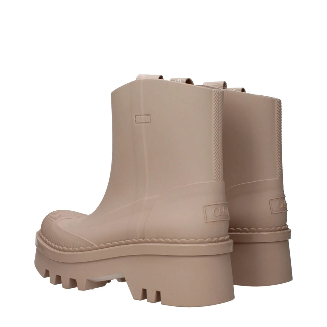 Pink Cotton Ankle Boots Chloé