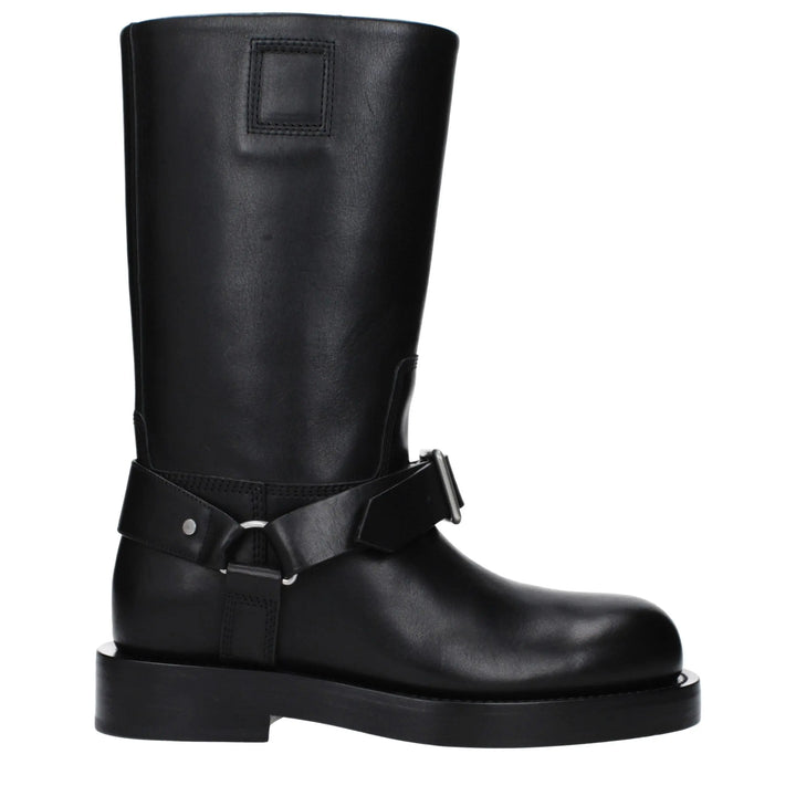 Black Leather Boots Burberry