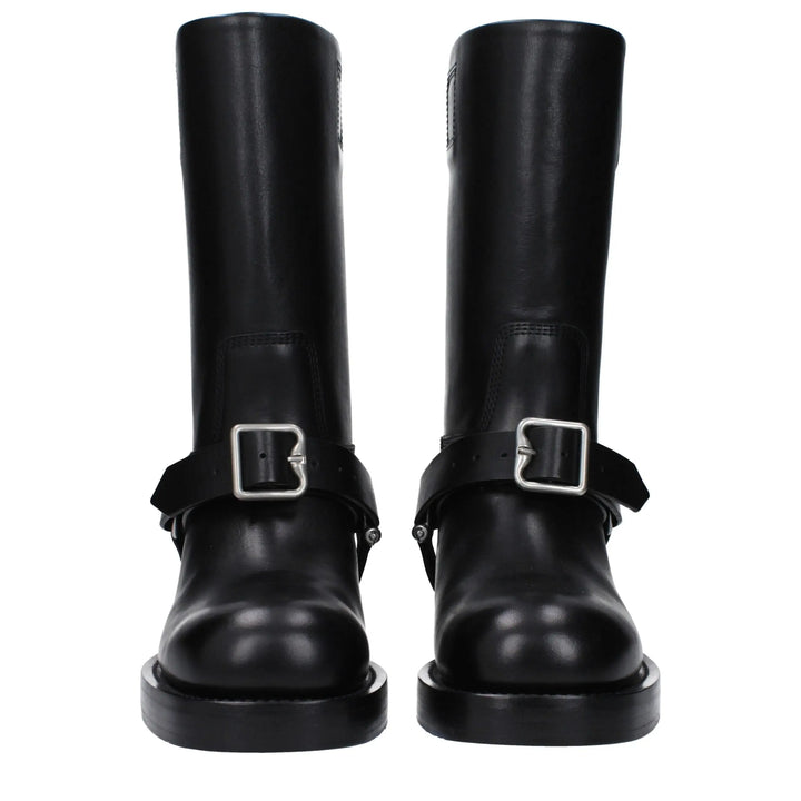 Black Leather Boots Burberry