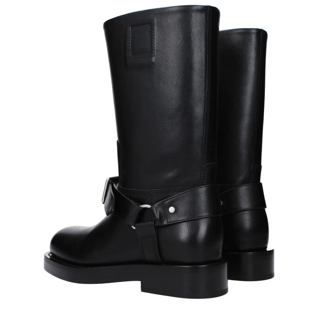 Black Leather Boots Burberry