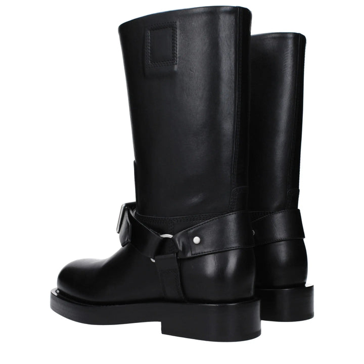 Black Leather Boots Burberry