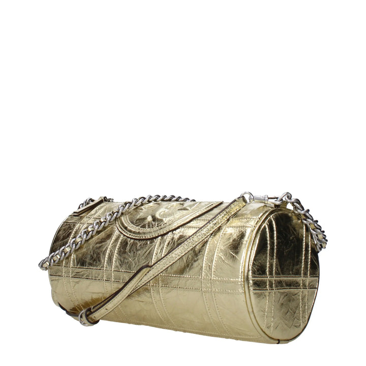 Gold Leather Shoulder Bag Tory Burch