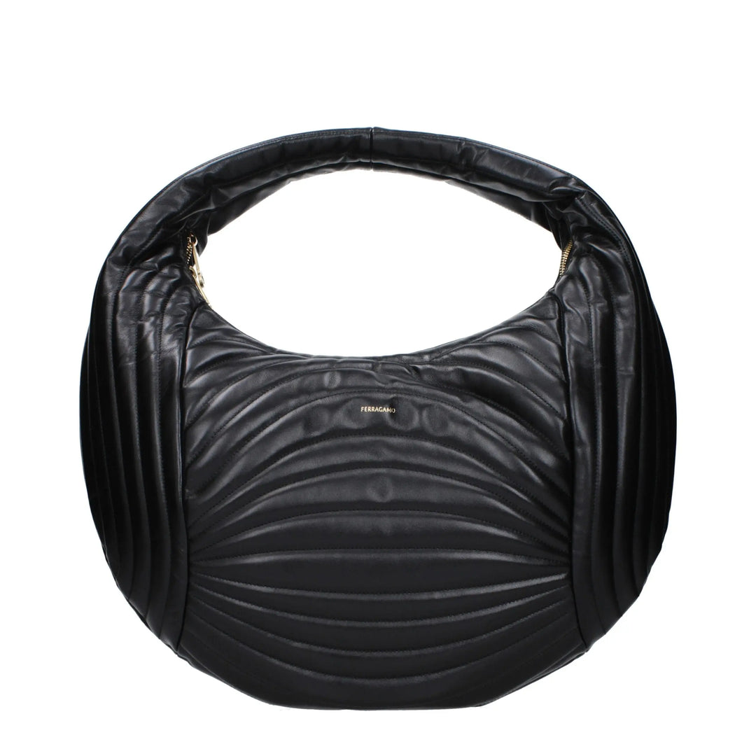 Black Leather Handbag Salvatore Ferragamo