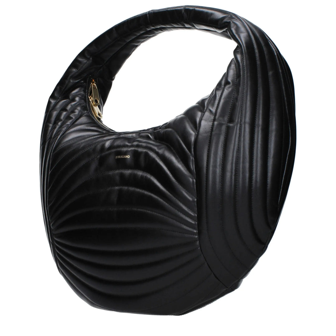 Black Leather Handbag Salvatore Ferragamo