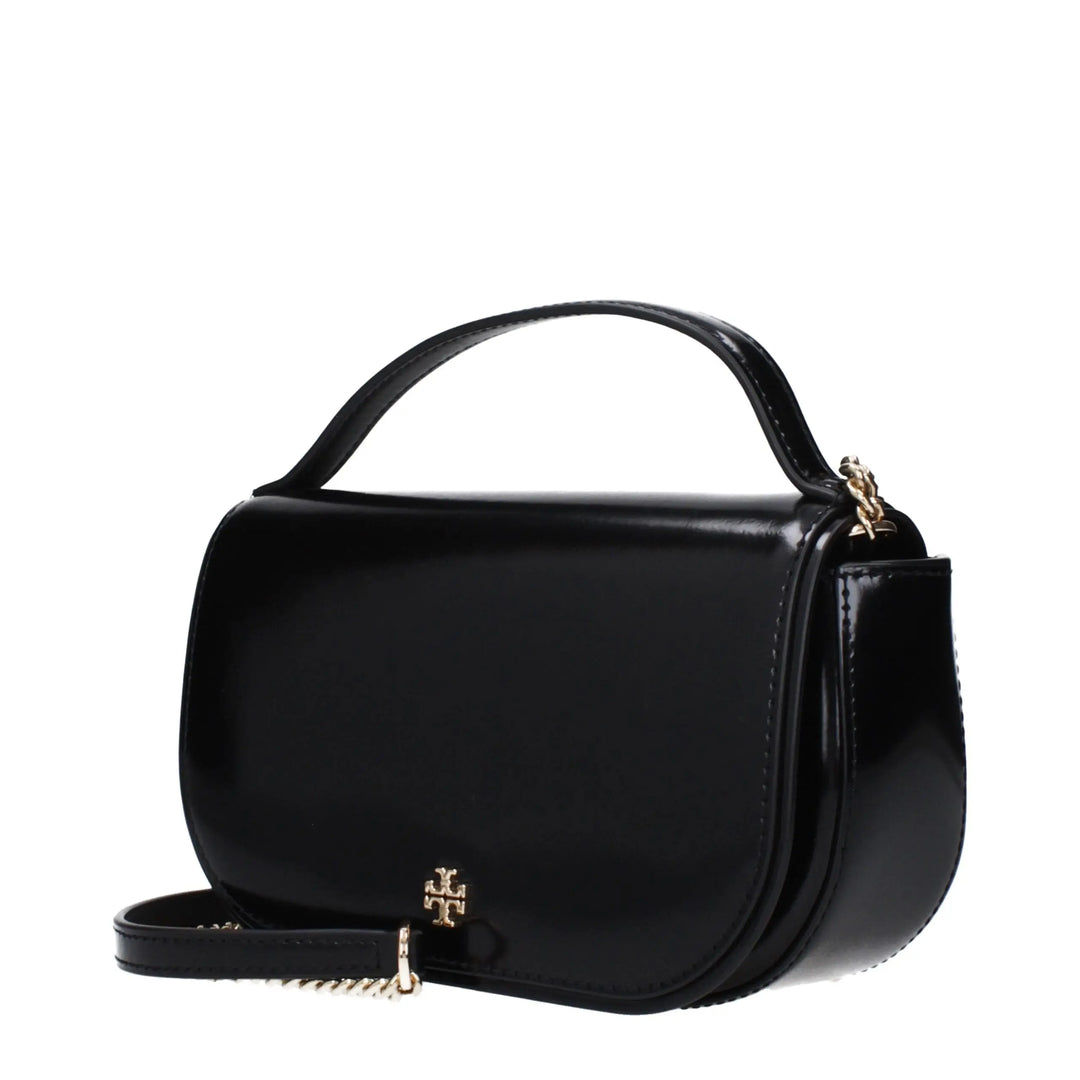 Black Leather Handbag Tory Burch