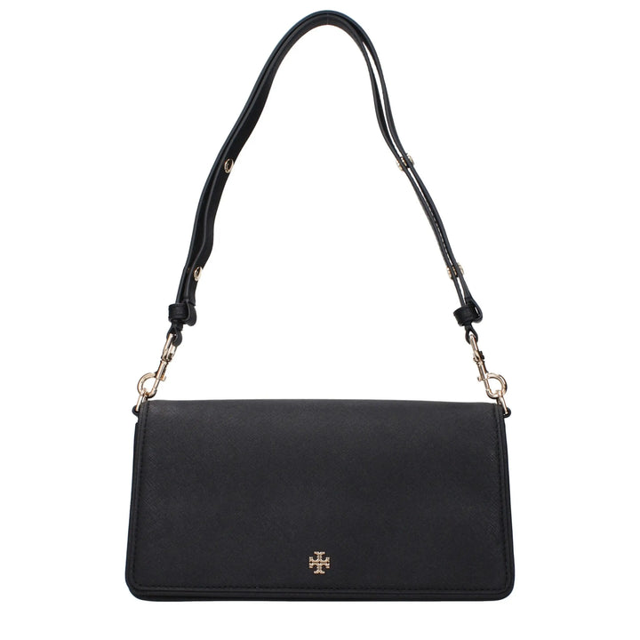 Black Leather Shoulder Bag Tory Burch
