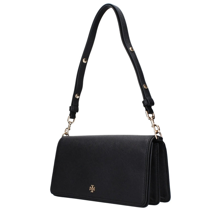 Black Leather Shoulder Bag Tory Burch