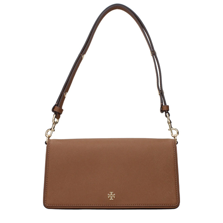Brown Leather Shoulder Bag Tory Burch