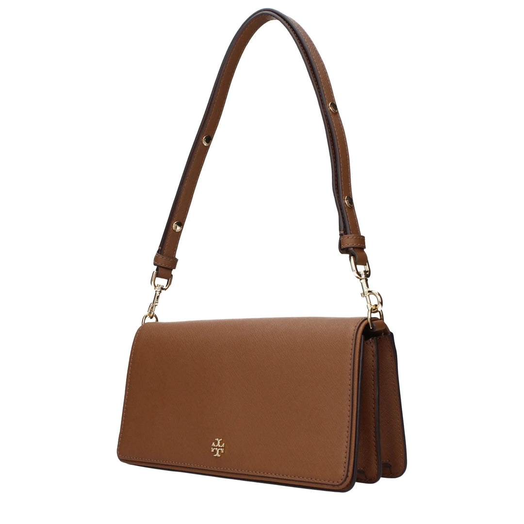 Brown Leather Shoulder Bag Tory Burch