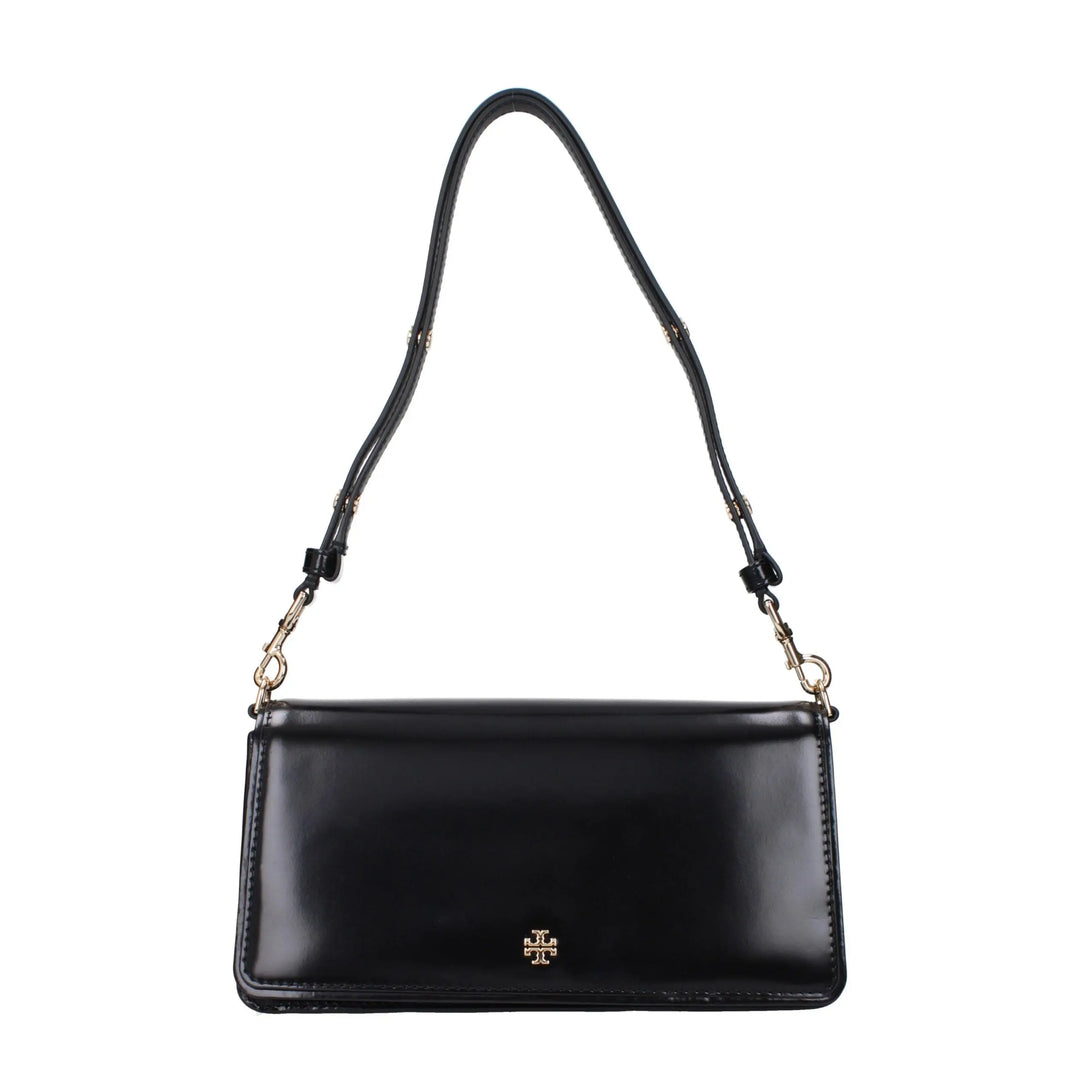 Black Leather Shoulder Bag Tory Burch