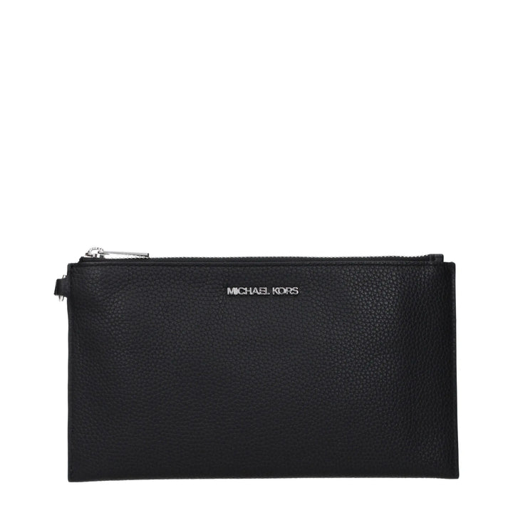 Black Leather Clutch Bag Michael Kors