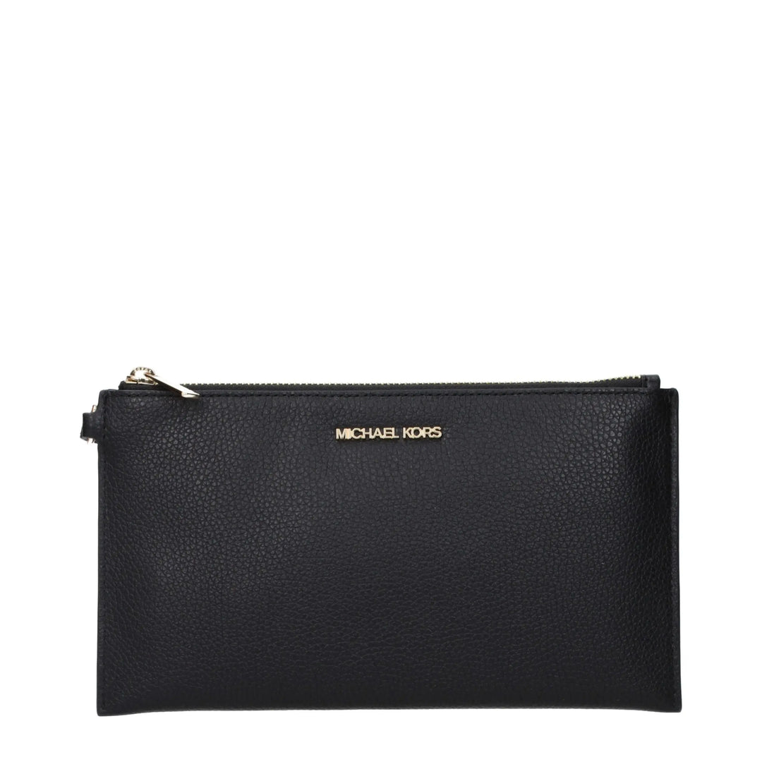 Black Leather Clutch Bag Michael Kors