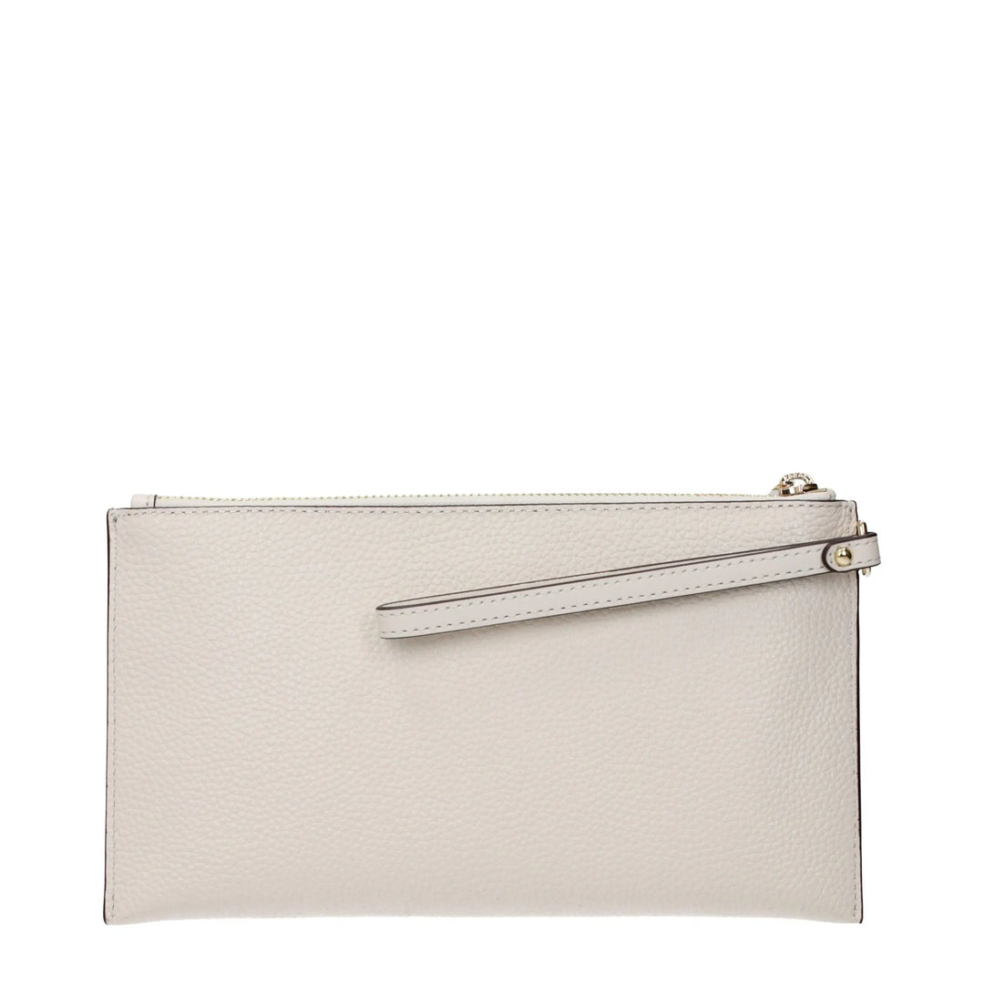 Beige Leather Clutch Bag Michael Kors