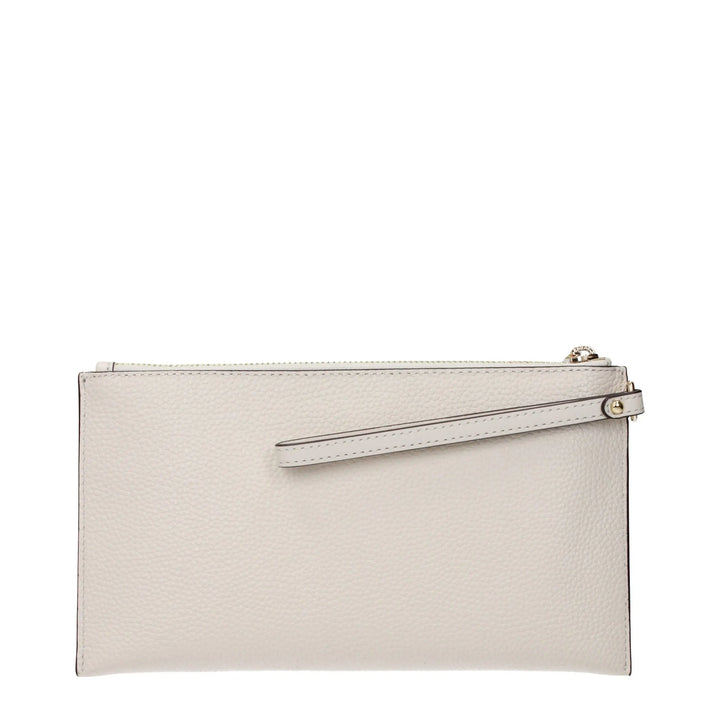 Beige Leather Clutch Bag Michael Kors