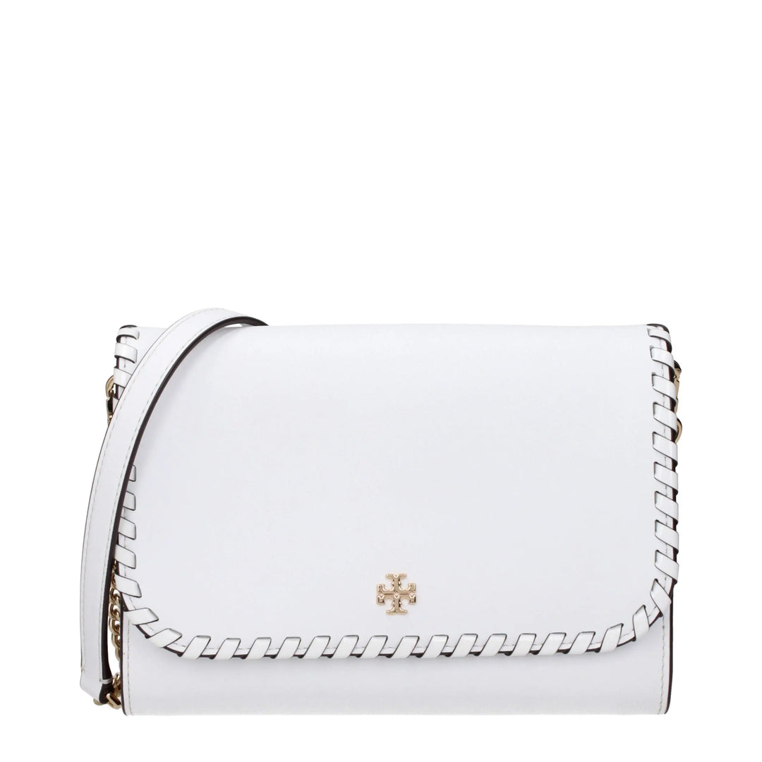 White Leather Clutch Bag Tory Burch