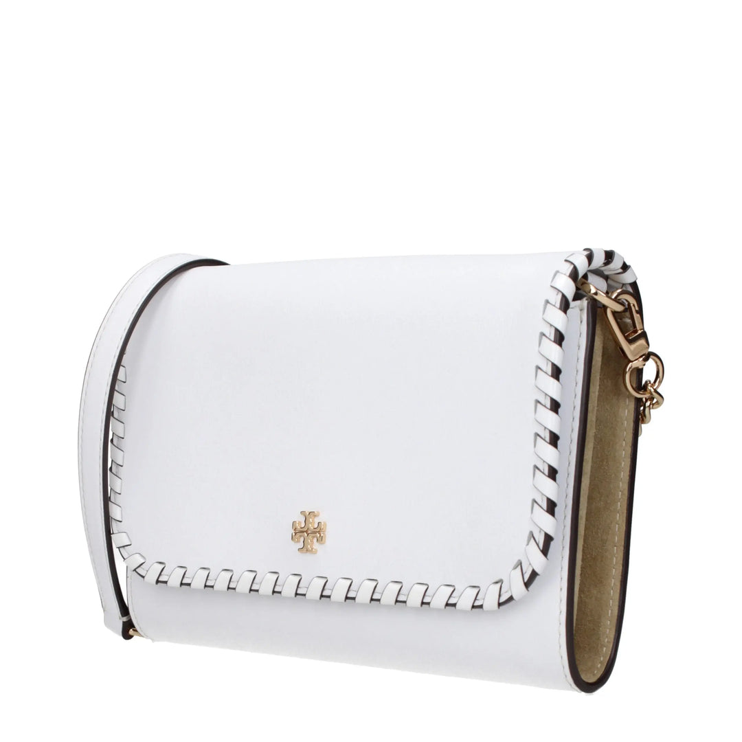 White Leather Clutch Bag Tory Burch