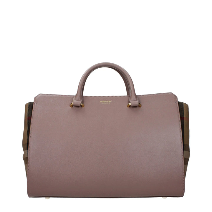 Gray Leather Handbag Burberry