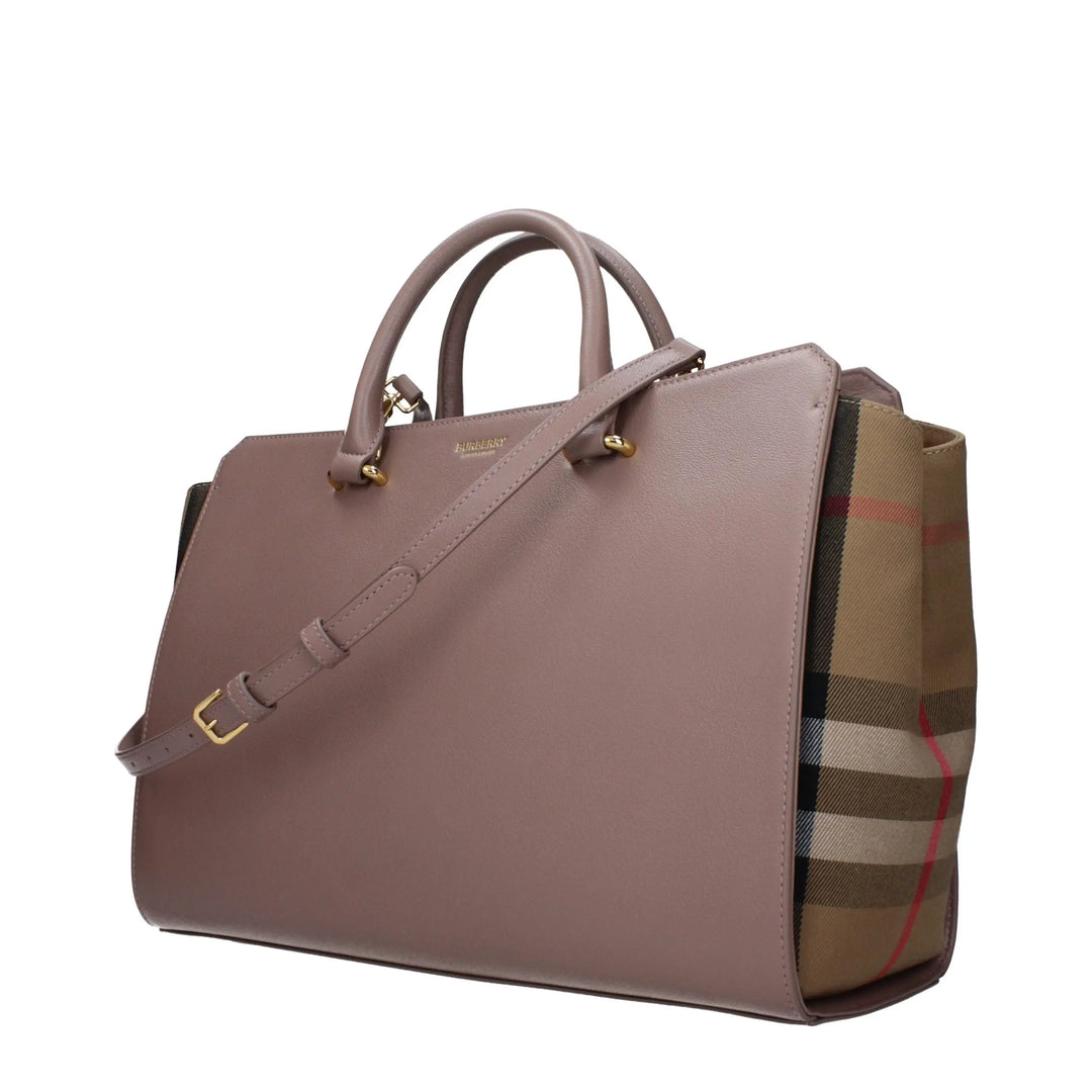 Gray Leather Handbag Burberry