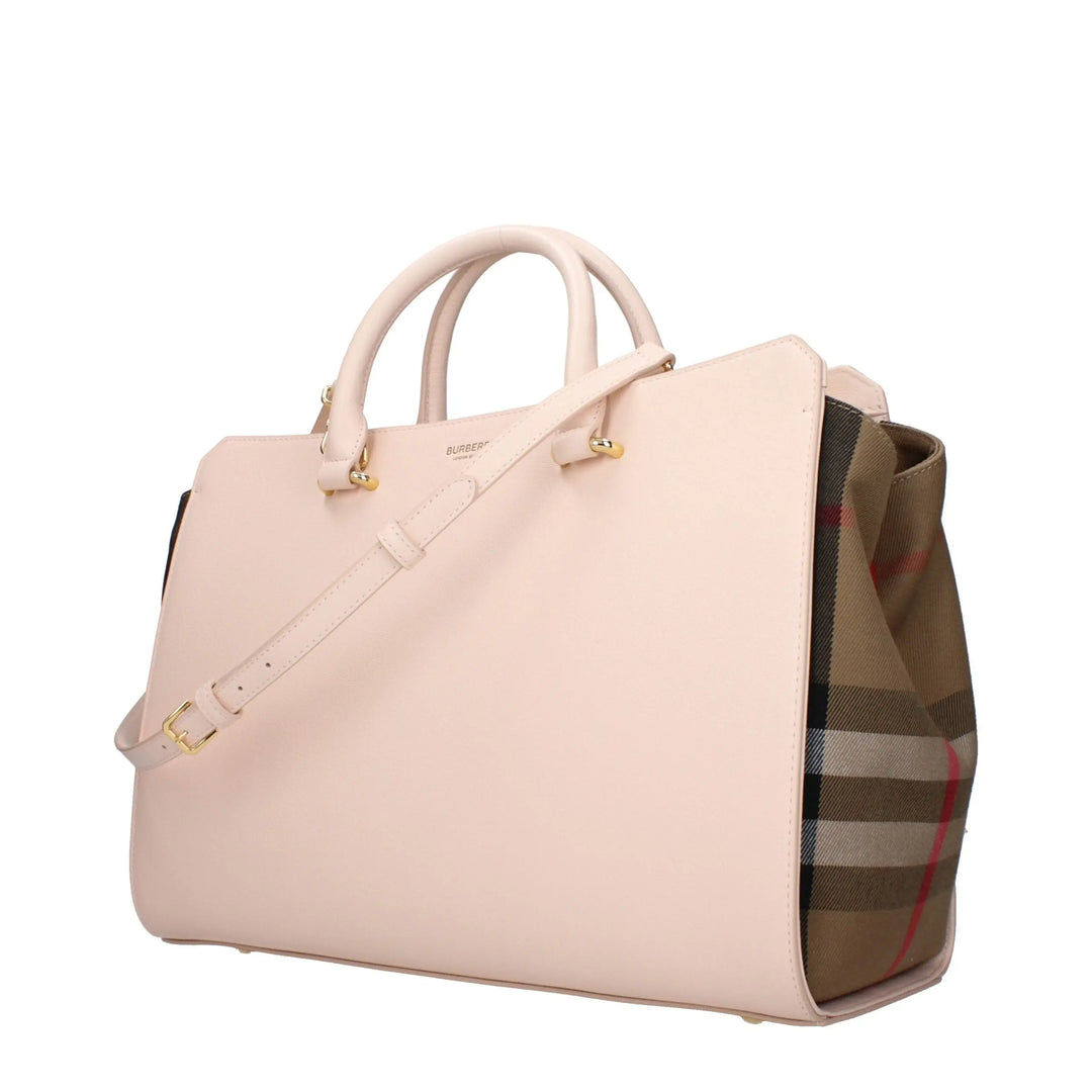 Pink Leather Handbag Burberry