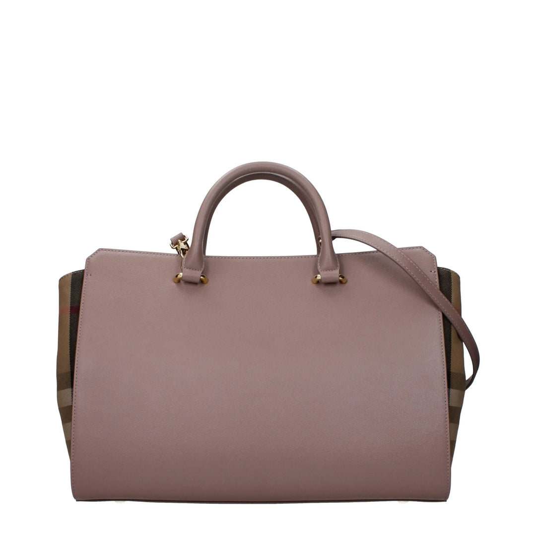 Gray Leather Handbag Burberry
