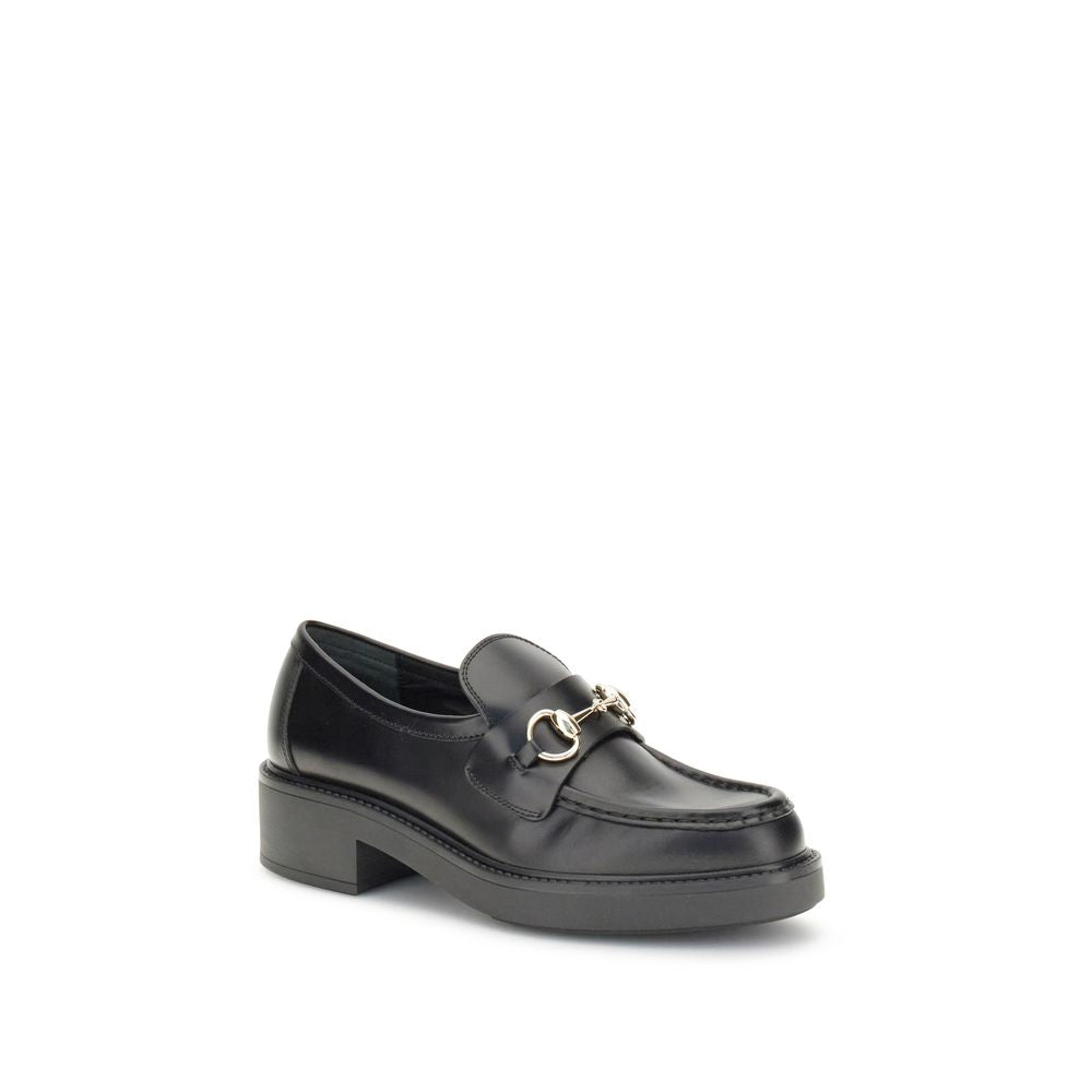 Black Calf Leather Bos Taurus Slip-On Loafers Gucci