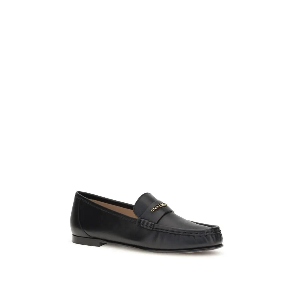 Black Calf Leather Bos Taurus Slip-On Loafers Chloé