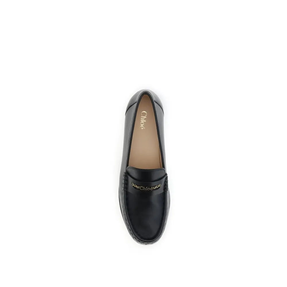 Black Calf Leather Bos Taurus Slip-On Loafers Chloé