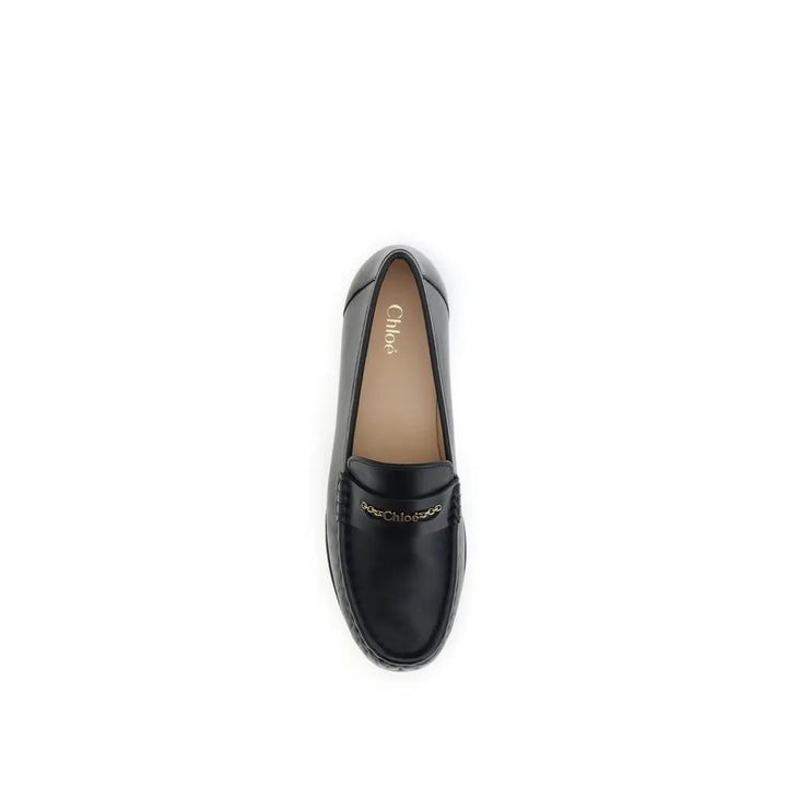Black Calf Leather Bos Taurus Slip-On Loafers Chloé