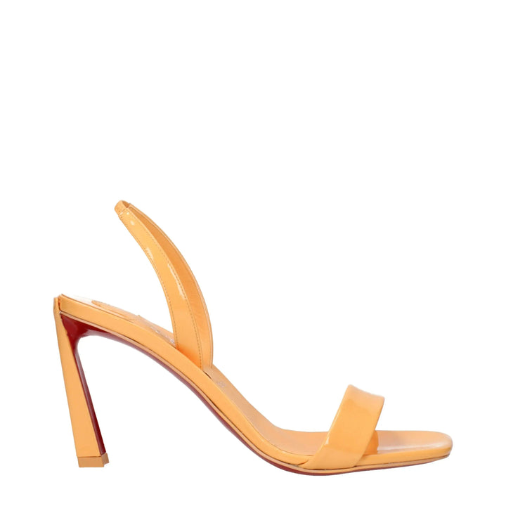 Orange Leather Stiletto Heel Sandals Christian Louboutin