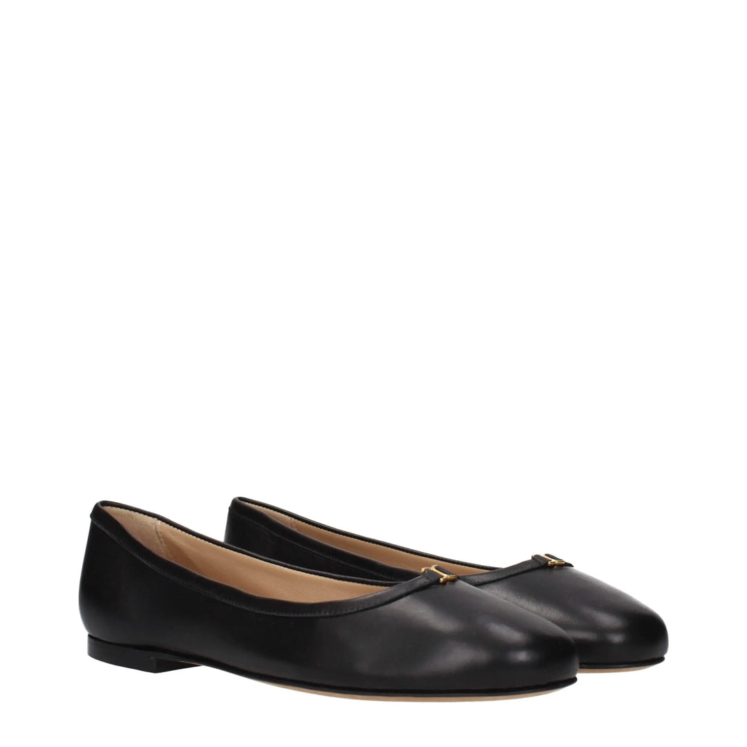Black Leather Ballet Flats Chloé