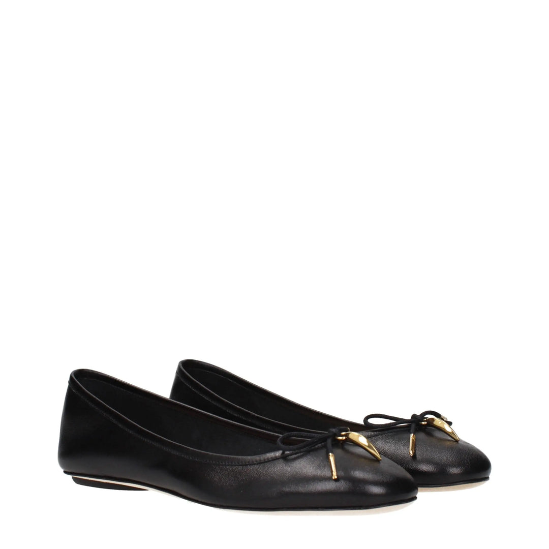Black Leather Ballet Flats Chloé