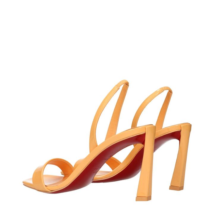 Orange Leather Stiletto Heel Sandals Christian Louboutin