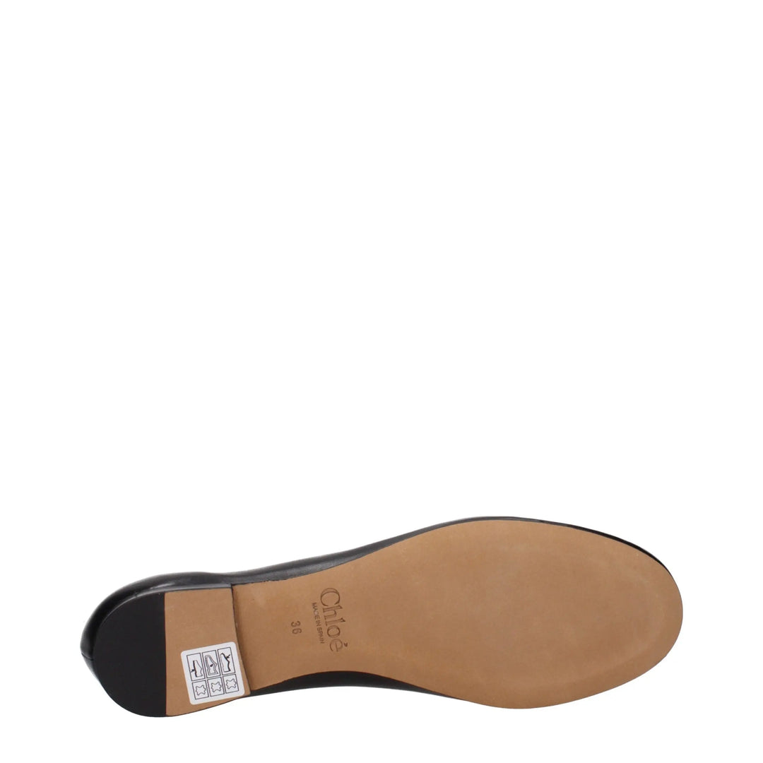 Black Leather Ballet Flats Chloé