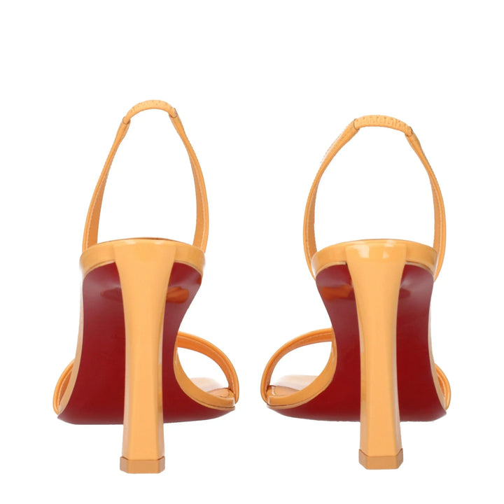 Orange Leather Stiletto Heel Sandals Christian Louboutin