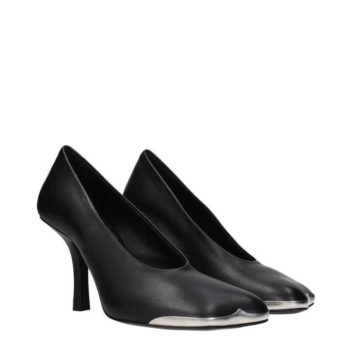 Black Leather High Heel Pumps Burberry