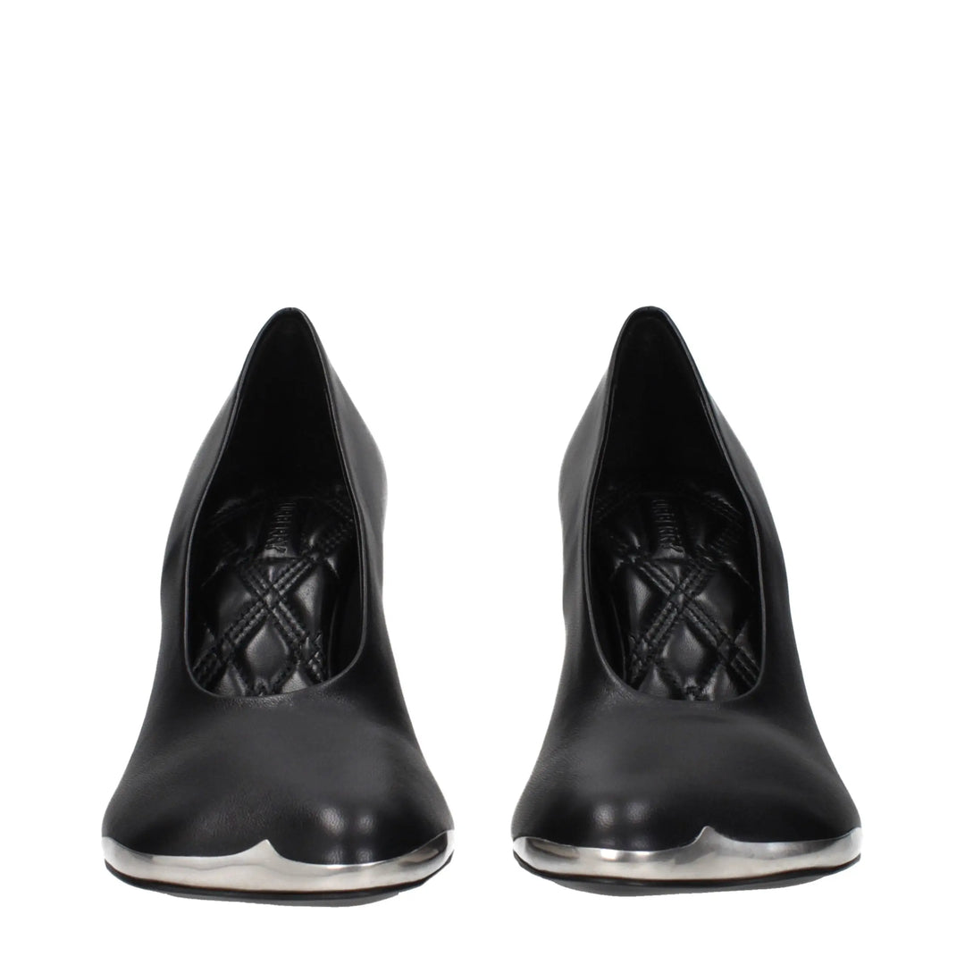 Black Leather High Heel Pumps Burberry