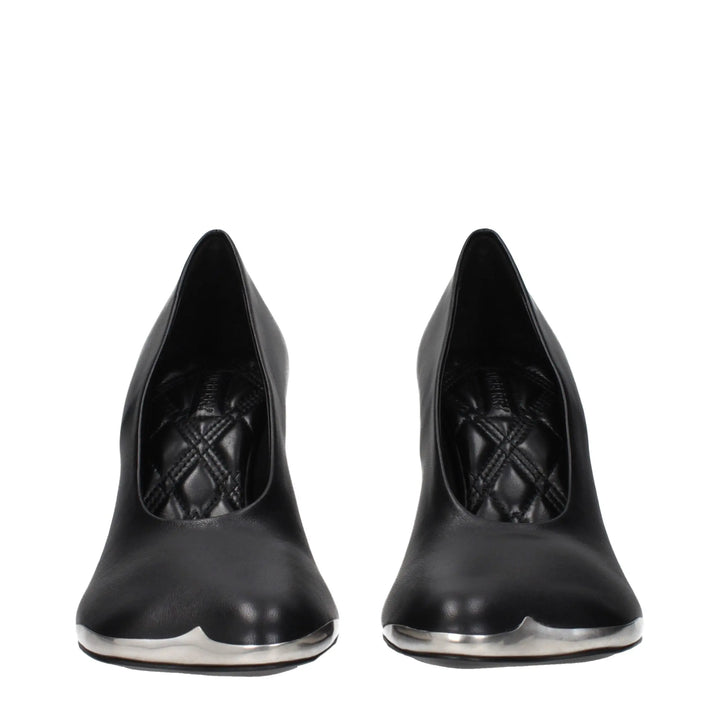 Black Leather High Heel Pumps Burberry