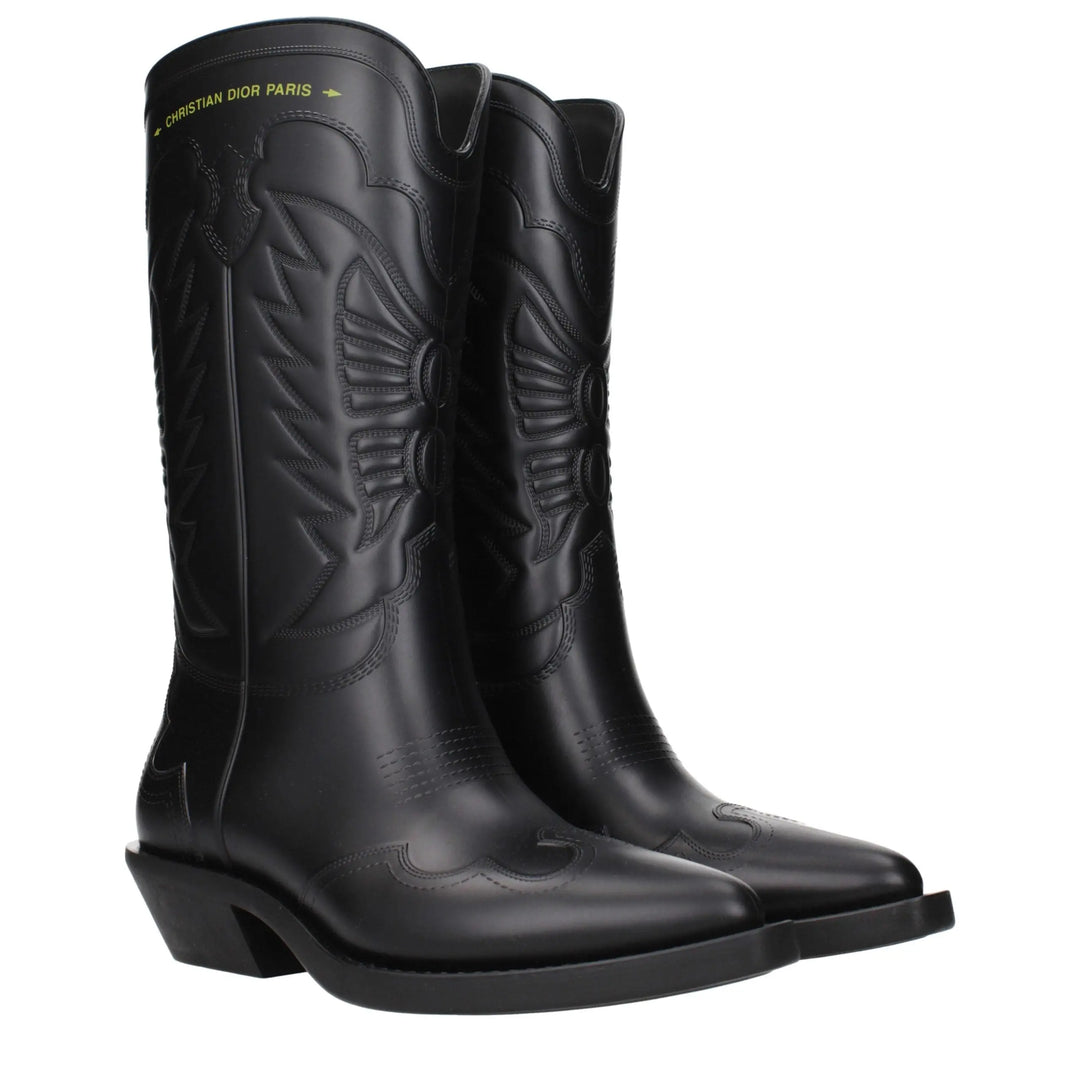 Black Cotton Boots Christian Dior