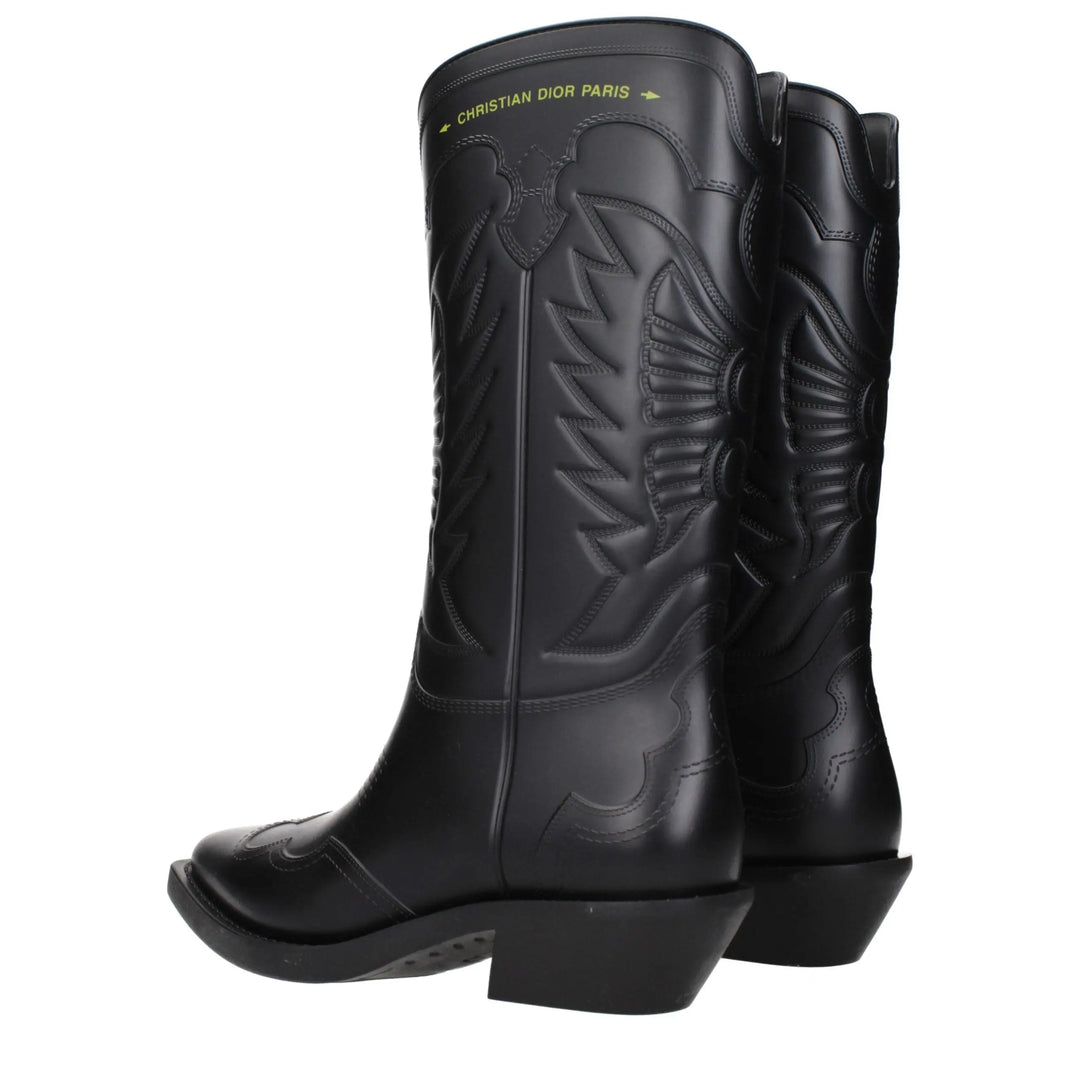 Black Cotton Boots Christian Dior
