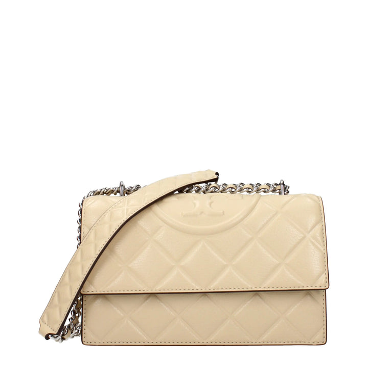Beige Leather Crossbody Bag Tory Burch