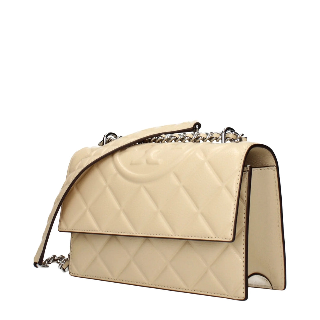Beige Leather Crossbody Bag Tory Burch