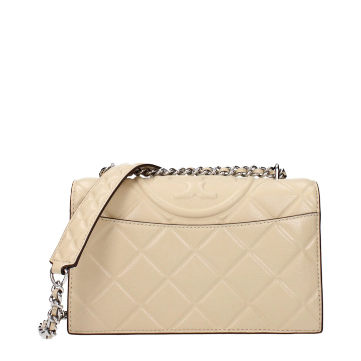 Beige Leather Crossbody Bag Tory Burch