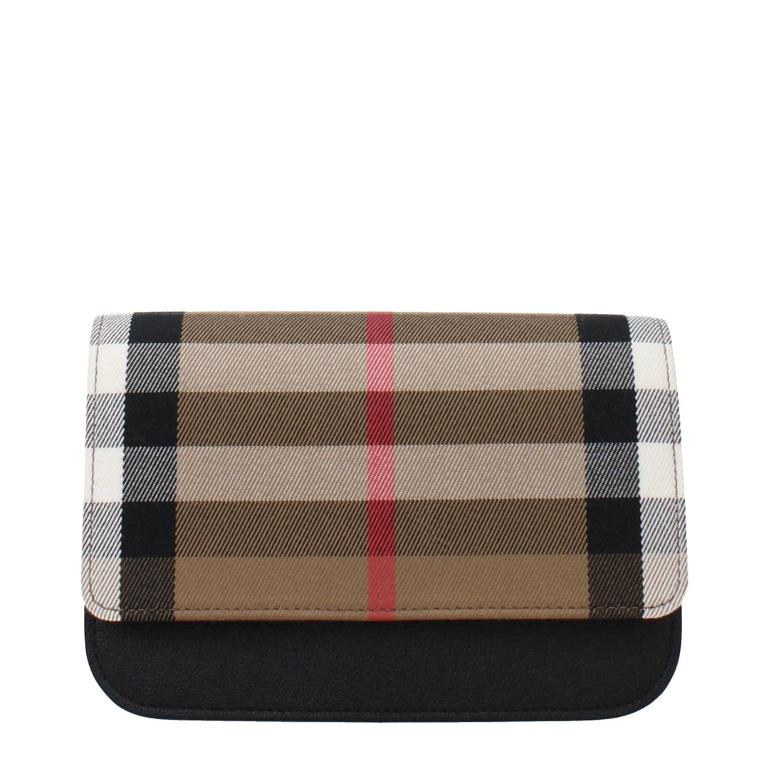 Beige Fabric Clutch Bag Burberry