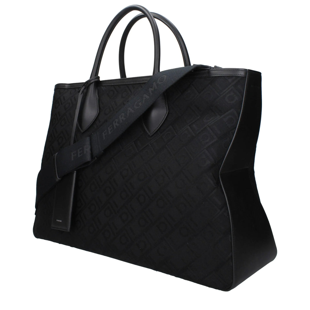 Black Fabric Handbag Salvatore Ferragamo