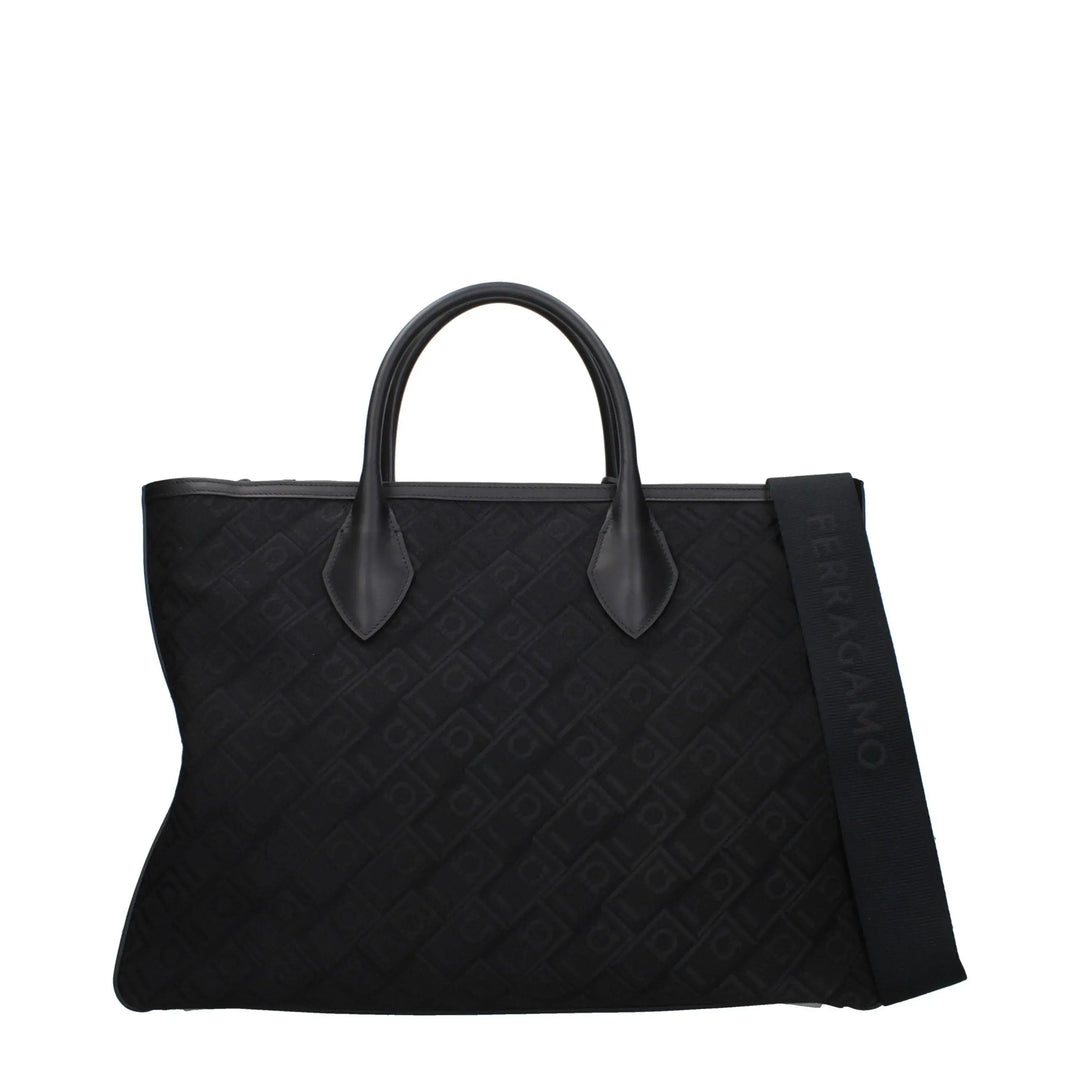 Black Fabric Handbag Salvatore Ferragamo