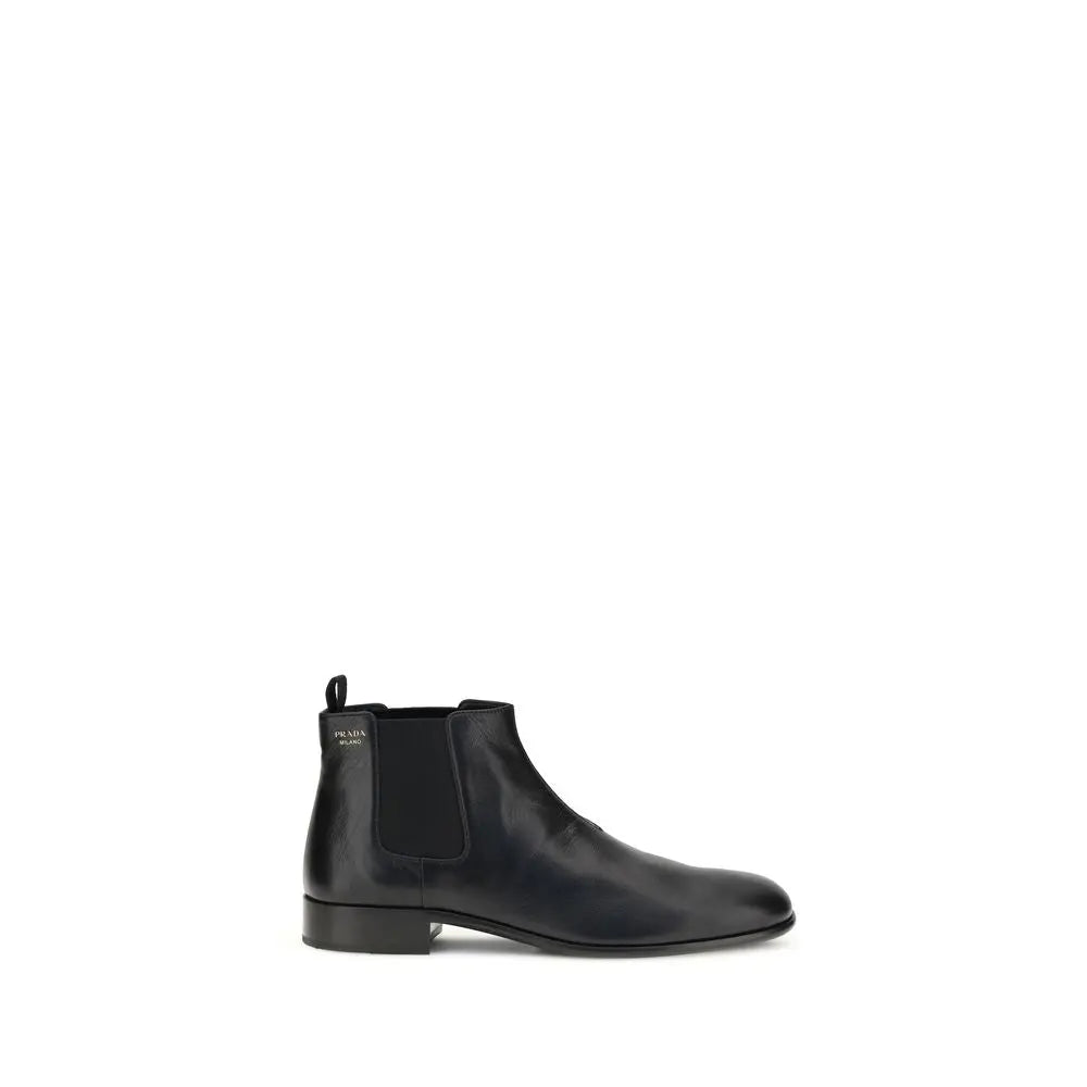 Black Goatskin Ankle Boots Prada