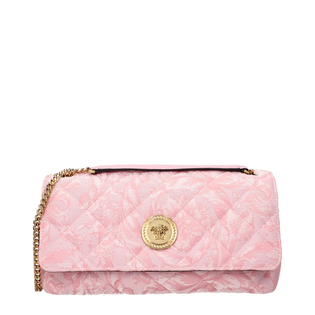 Pink Fabric Shoulder Bag Versace